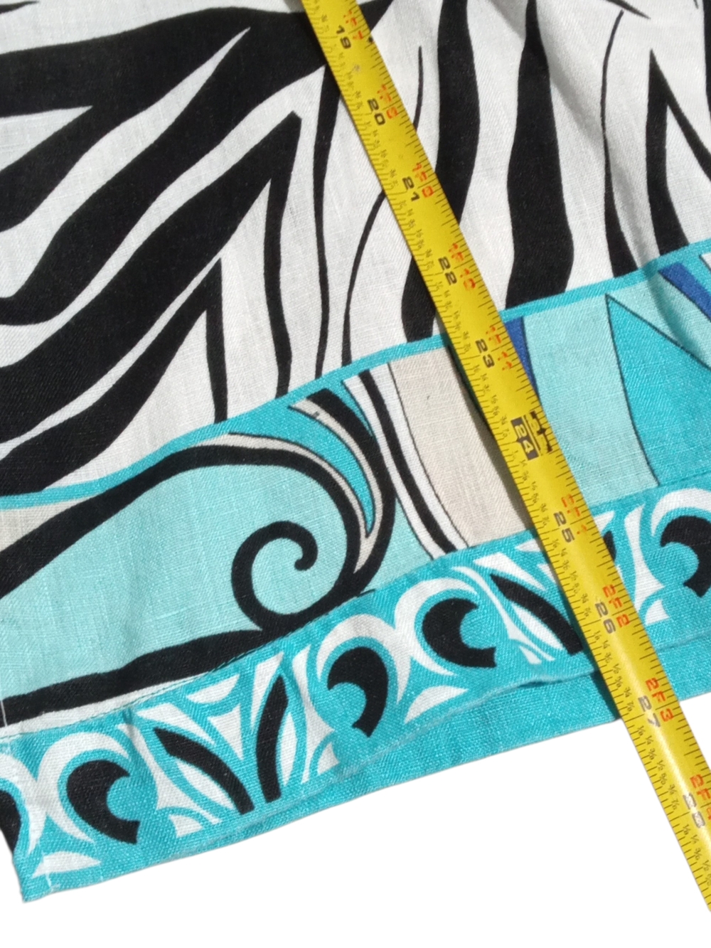 JM Collection Black-and-White Zebra Tunic with Turquoise Trim - Picture 5 of 8